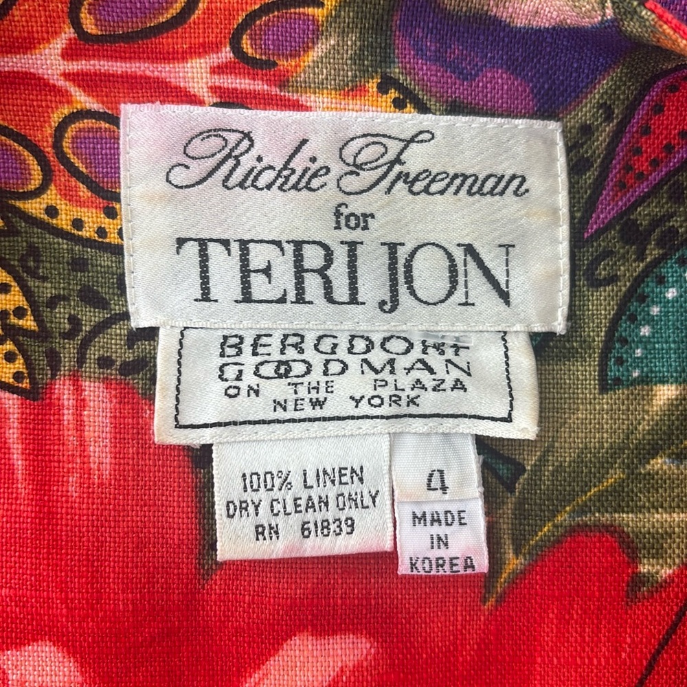 Rickie Freeman For Teri John Bergdorf Goodman Linen Short Sleeve Blazer